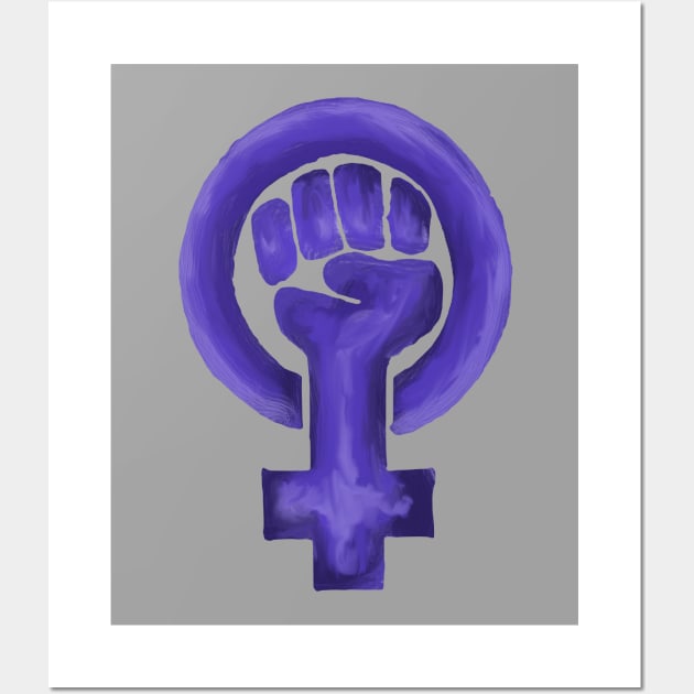 Purple Painted Feminist Symbol Wall Art by Slightly Unhinged